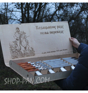 Подарункова коробка для шампурів з дерев'яною ручкою на 6 шт (без шампурів)
