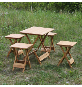 Розкладний туристичний столик зі стільцями 4 шт для пікніка - Міні (72х48)
